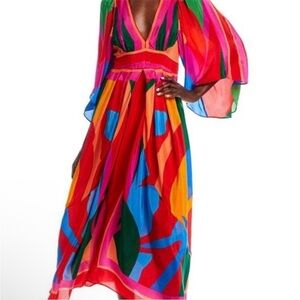 FARM Rio Vibrant Long Sleeve Maxi Dress